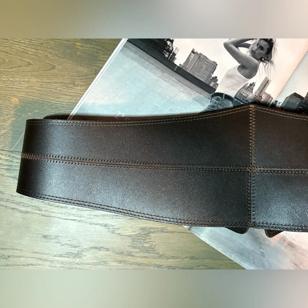 Banana Republic Womens Dark Brown Wide Leather Waist Belt XXL - Picture 9 of 16